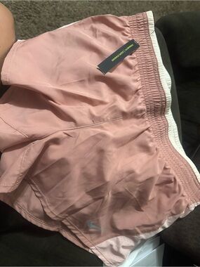 Nike Women's Dusty Pink Athletic Shorts with White Trim